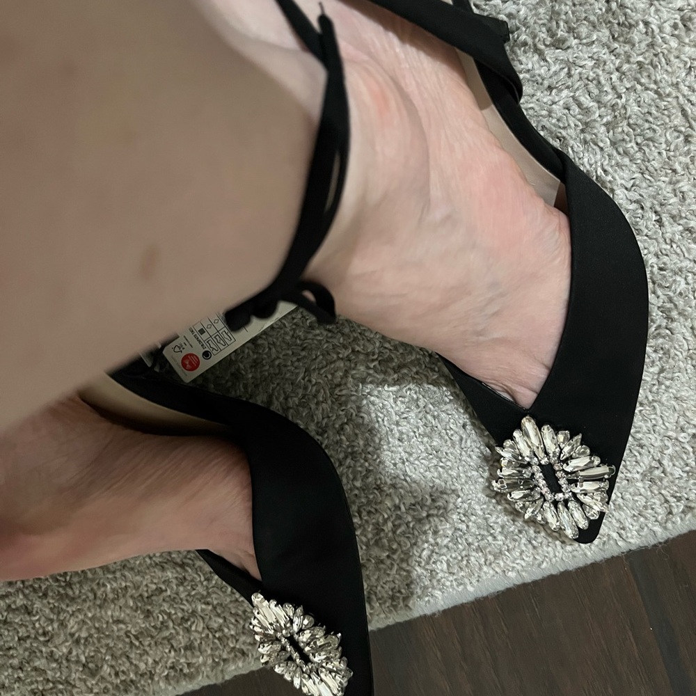 NWT Zara black embellished heels - Picture 3 of 8